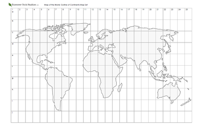 Map of the World: Outline of Continents Map Set